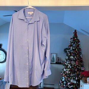 Collection by Michael Strahan Light Blue Checkered Dress Shirt great condition
